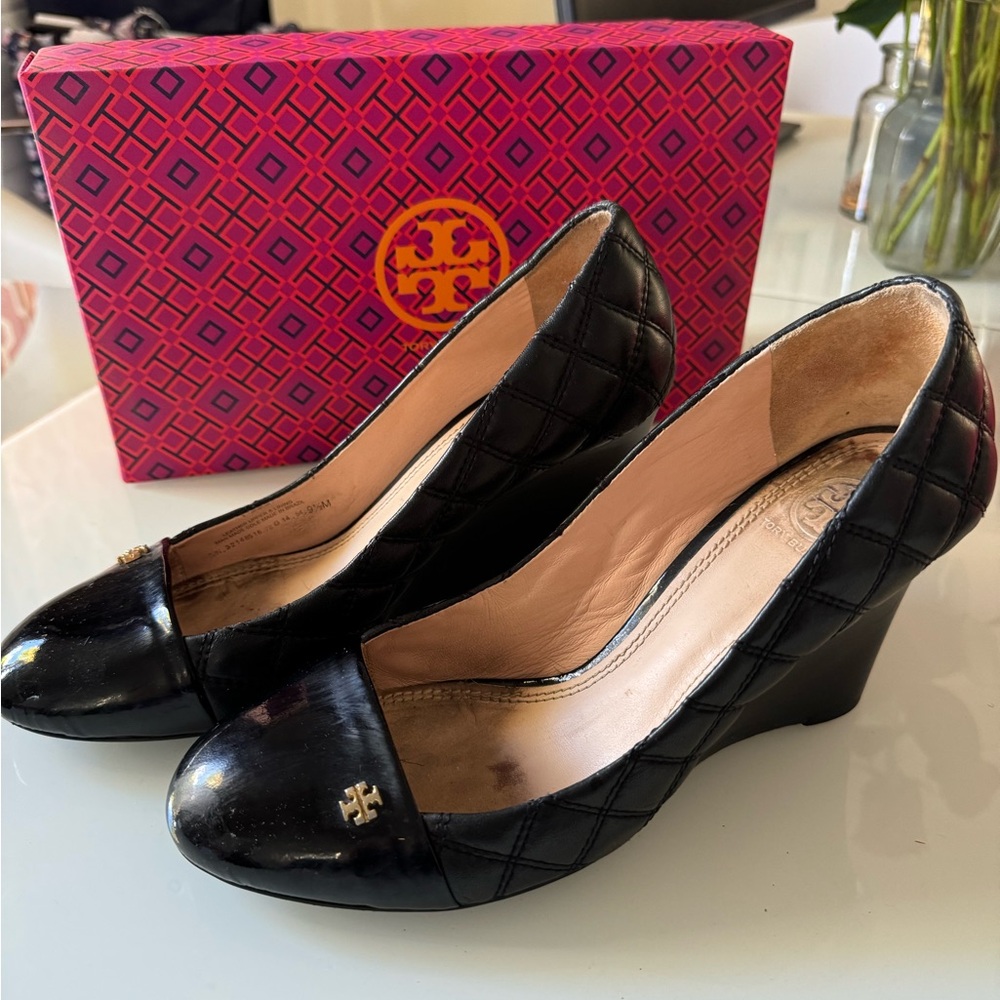 Tory Burch Quilted Wedge Shoes